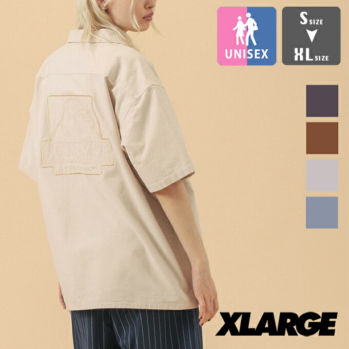 【 XLARGE エクストララージ 】 OG S/S SHIRT OGロゴタイプ刺しゅう 半袖 開襟ティーシャツ 101252014003 / xlarage エクストララージ ティーシャツ 半袖 色合いティーシャツ 半袖ティーシャツ 開襟 刺しゅう 心地好い うしろ側刷り上げる 刺しゅう 表どおり アメカジ 2025SUMMER