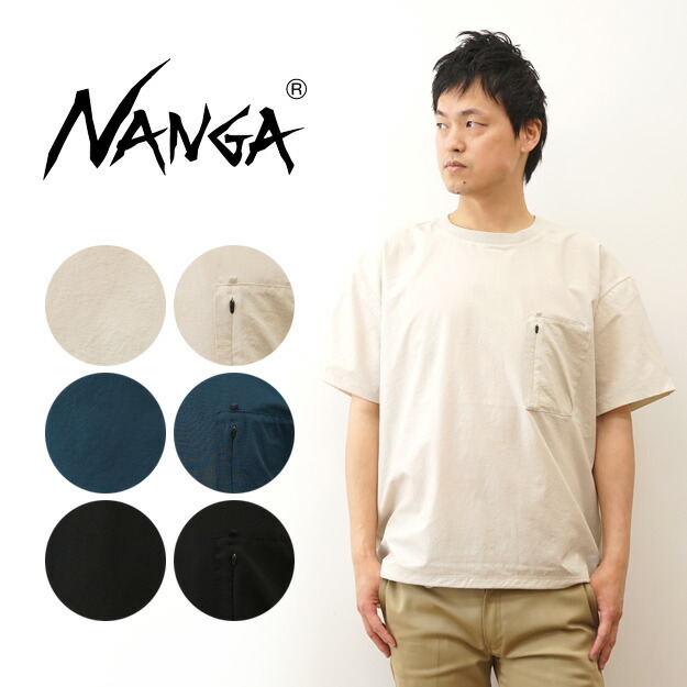 NANGA（ナンガ） Tシャツ ドットエア コンフィー 半袖 メンズ レディース ユニセックス 大きいサイズ 通気性 速乾 吸汗 涼しい 軽量 ストレッチ アウトドア アクティブ 夏用 トレーニング ランニング 旅行 登山 キャンプ おしゃれ シンプル 黒 白 【1J300A】
