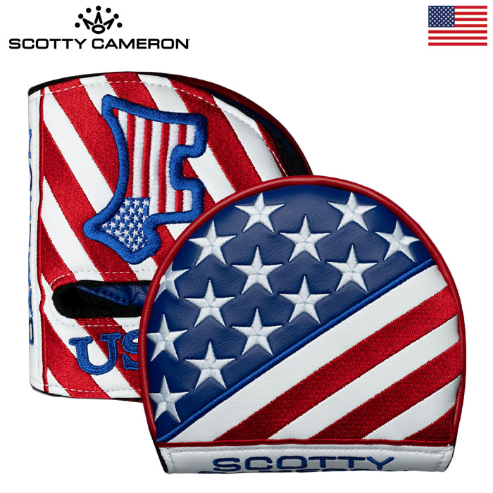 【稀少品】スコッティキャメロン パターカバー USA Our Flag Scotty Dog Mid Round マレットタイプ Scotty Cameron USA直輸入品 並行輸入【激レア】