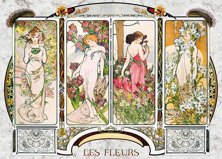 楽天市場】ジグソーパズル 四つの花(ミュシャ) 2000ピース EPO-54-007