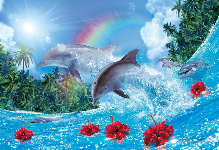 楽天市場 あす楽 Epo 58 502s ラッセン シャイニング ドルフィンズ 450ピース ジグソーパズルジャパン