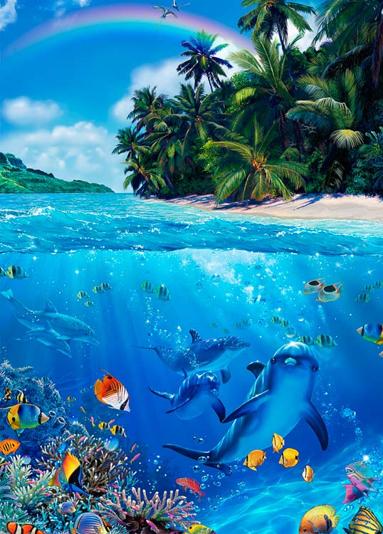 楽天市場】ジグソーパズル 500ピース ラッセン アナザーブルーワールド