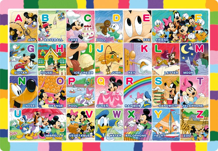 楽天市場 Ten Dc52 155 ディズニー ミッキーとabcであそぼう オールキャラクター 52ピース パズル Puzzle 子供用 幼児 知育玩具 知育パズル 知育 ギフト 誕生日 プレゼント 誕生日プレゼント ジグソーパズルジャパン
