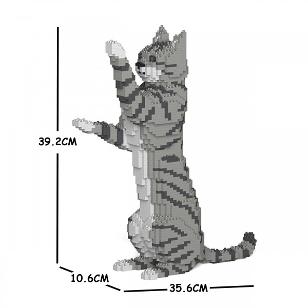 JEKCA ジェッカブロック 薄墨色虎猫 (薄っぺら色) ねこ 14S-M03 Sculptor