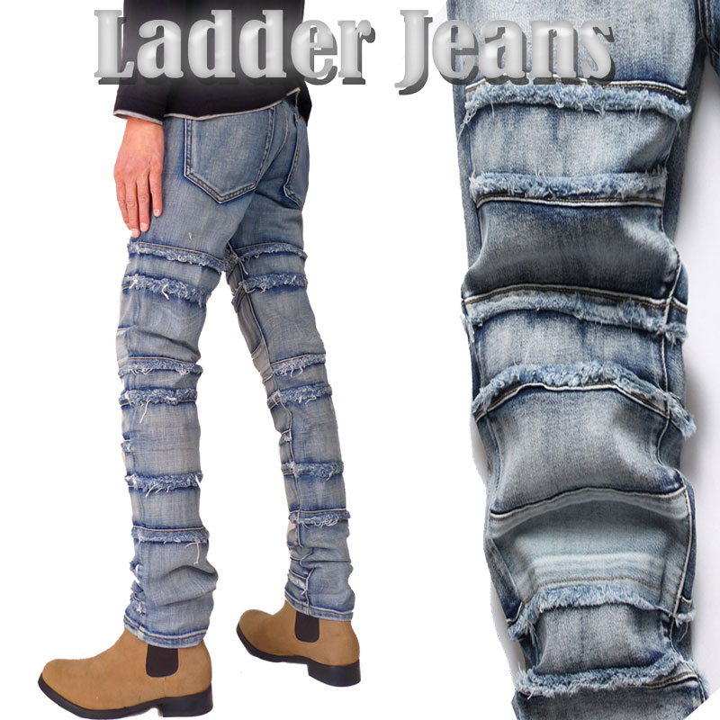 EPTM サイドライン ペンキ クラッシュ 加工 裾ジップ デニムパンツ EPTM サイドライン ペンキ クラッシュ 加工 裾ジップ デニムパンツ