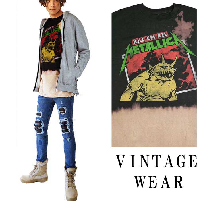 楽天市場 ロックtシャツ Vintage Wear Laヴィンテージウェアー エルエー Metallicaメタリカメタル Kill Me All グリーン ブリーチ 絞り染タイダイロックtシャツ ストリート系 ビックtシャツ ヴィンテージ Tシャツ パンク ロック ファッション ロックファッション