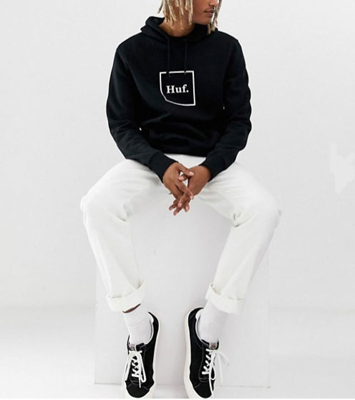 Huf 春コーデ ハフ スエット パーカー ハフ Eptm メンズ Long ロカビリー スウェット ブラック スケーター ロック スキニージーンズ パンク ファッション スエット ボックスロゴ プルパーカー レディース アウター フーディー スケーターファッション ストリート ブラック