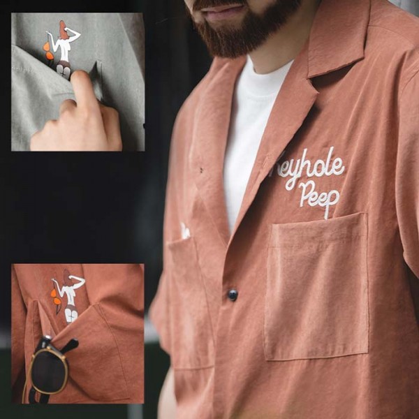 楽天市場】ボーリングシャツ 開襟シャツ 刺繍 ボウリングシャツ メンズ