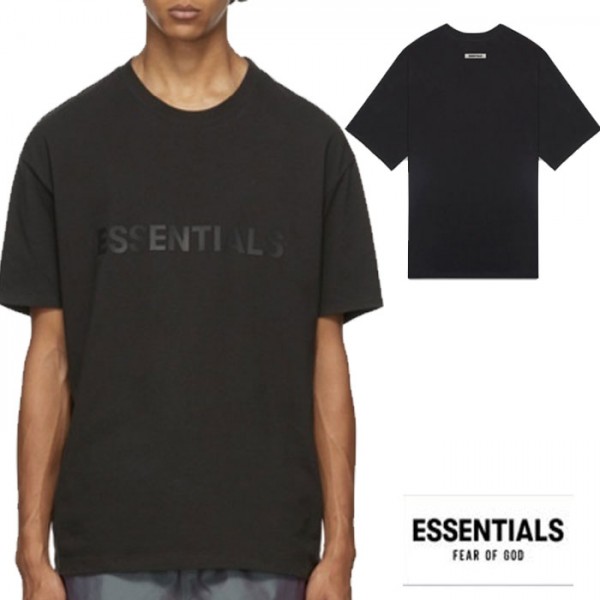 55 以上節約 Fog Essential Fear Of God フィアオブゴッド Fog Essentials エッセンシャルズ ブラック 黒 ロゴビックtシャツ トップス ロンt ユニセックス メンズ 半袖 ロック系 パンク系 グランジ 無地 ブランド ストリートファッション モード系 かっこいい