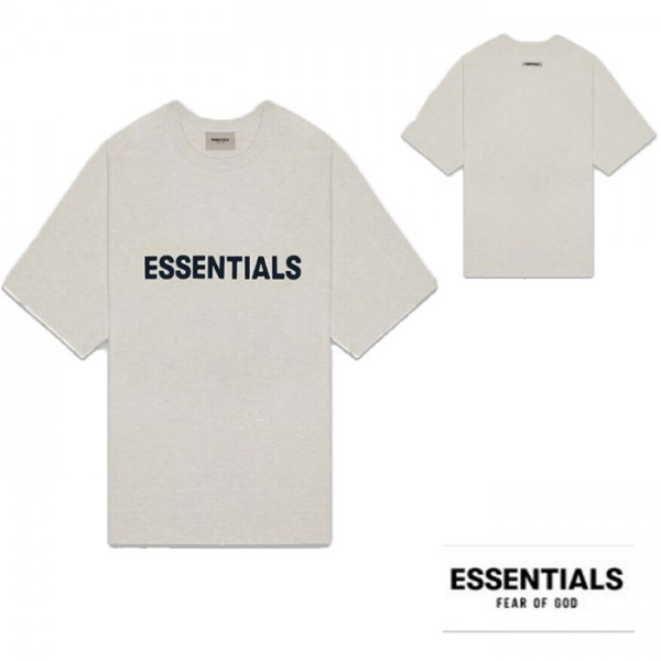 高い素材 Tシャツ Fear Of God フィアオブゴッド Fog Essentials エッセンシャルズ 薄いグレー ビックtシャツ トップス 人気 Tシャツ ユニセックス メンズ 半袖 ロック系 パンク系 グランジ 無地 ブランド メンズ コーデ モード系 春コーデ ストリート ロック