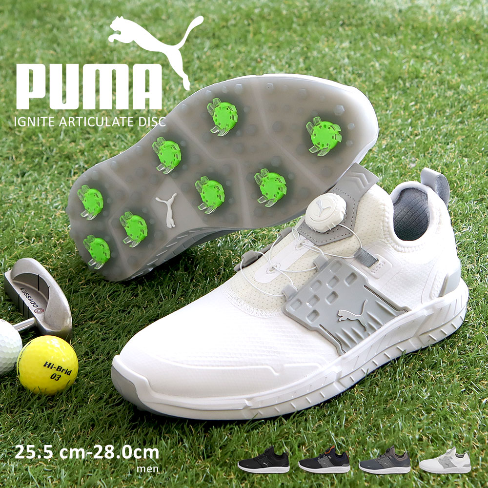 プーマ ゴルフシューズ ホワイト/グレー PUMA (プーマ) ゴルフシューズ メンズ SIZE 25cm ホワイト