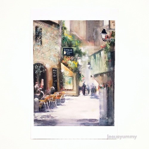 楽天市場 昼下がりのテラスで Yumi Kohnoura作 オリジナル ポストカード 絵はがき 葉書 絵画 南仏 フランス カフェ レストラン 風景 ネコポス対応 ｊｅｓｕｓ ｙｕｍｍｙ
