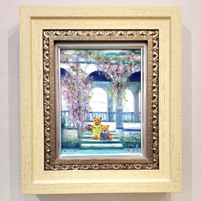 【油彩画】　「テディベア 」　SMサイズ 額付き 楽天市場】絵画 「クマ達のビューティフルライフ」 油彩画 油絵 原画