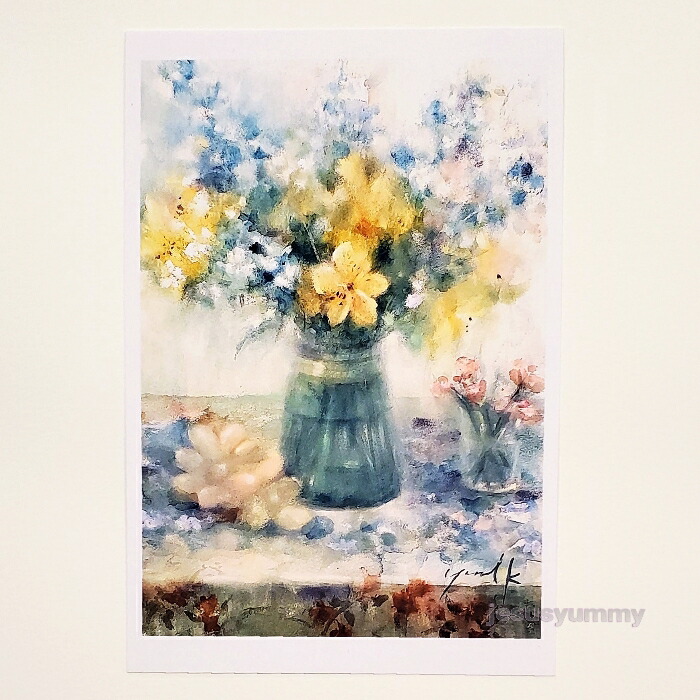 楽天市場 Small Gift Yumi Kohnoura作 オリジナル ポストカード 絵はがき 葉書 絵画 花 アルストロメリア ナデシコ デルフィニウム フルーツ 静物画 ネコポス対応 ｊｅｓｕｓ ｙｕｍｍｙ