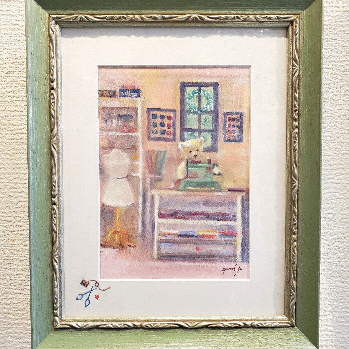 挿画図画 クマのクチュリエ 水彩画 パステル 原画 静物画 一駒画 お部住み家に扮飾絵 アンティーク 緑であること 銀色 モデル ヨーロピアン内装 写真立て Yumi Kohnoura エスプリ之江由美 フランス共和国 仕立て物屋さん 風景 テディベア 現品限度 Marchesoni Com Br