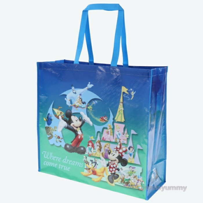 楽天市場 ショッピングバッグ M バック ブルー エコバッグ 東京ディズニーリゾート限定 お土産 ミッキー ミニー ディズニーキャラクター Disney ｊｅｓｕｓ ｙｕｍｍｙ