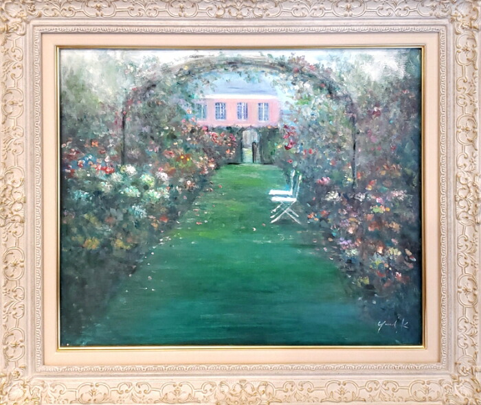 楽天市場】絵画 「夢の通り道」 油彩画 油絵 原画 風景画 バラ園 F20