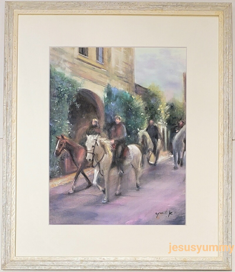 楽天市場】絵画 原画 「明日へ駆ける」 水彩/パステル F6 ゴールド