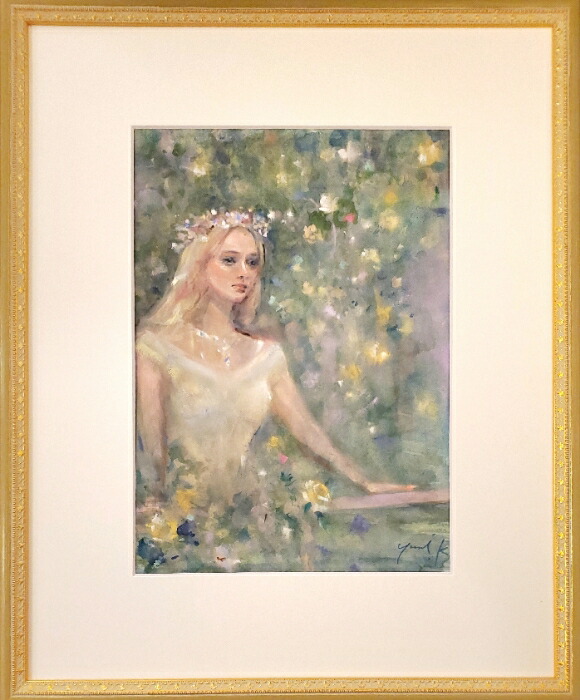 真作　リトグラフ　女神　神聖   美術品　絵画　額縁　インテリア　女神　輸入品 真作 リトグラフ 女神 神聖 美術品 絵画 額縁 インテリア 女神