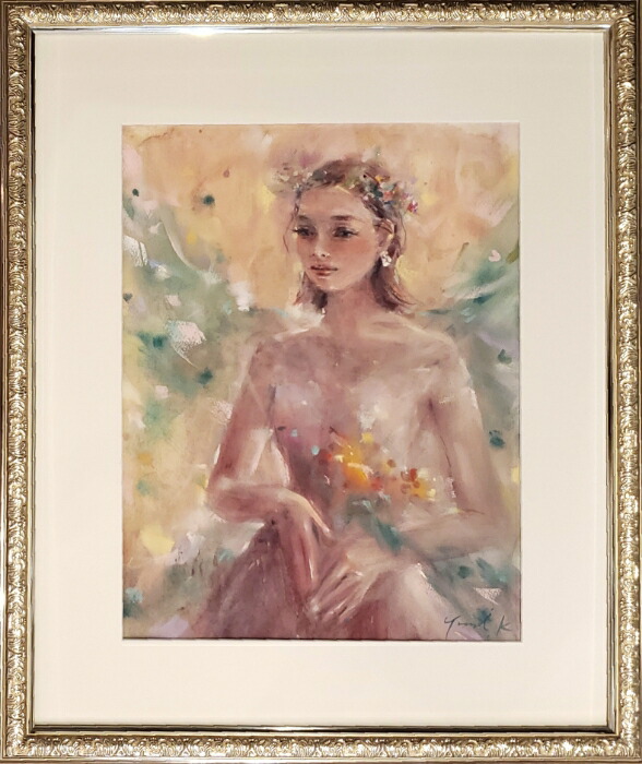 ❤️美品❤️リャド　絵画　静かなる水面　額付き ホアキン・トレンツ・リャド「静かなる水面」シルクスクリーン