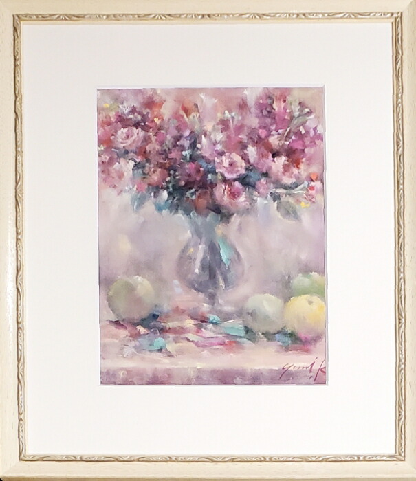 白い花の水彩画 シルバーフレーム 人気ブランド 白い花の水彩画 【水彩画 （白い花の描き方