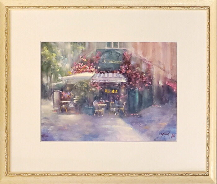 楽天市場】絵画 「木漏れ日のカフェテラス」 油彩画 油絵 原画 風景画