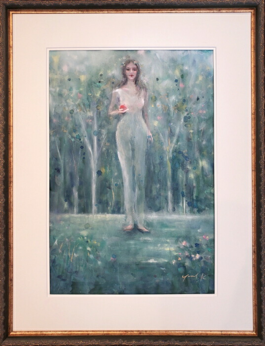 楽天市場】絵画 原画 「Muse〜芸術の女神」 水彩/パステル F6 ゴールド