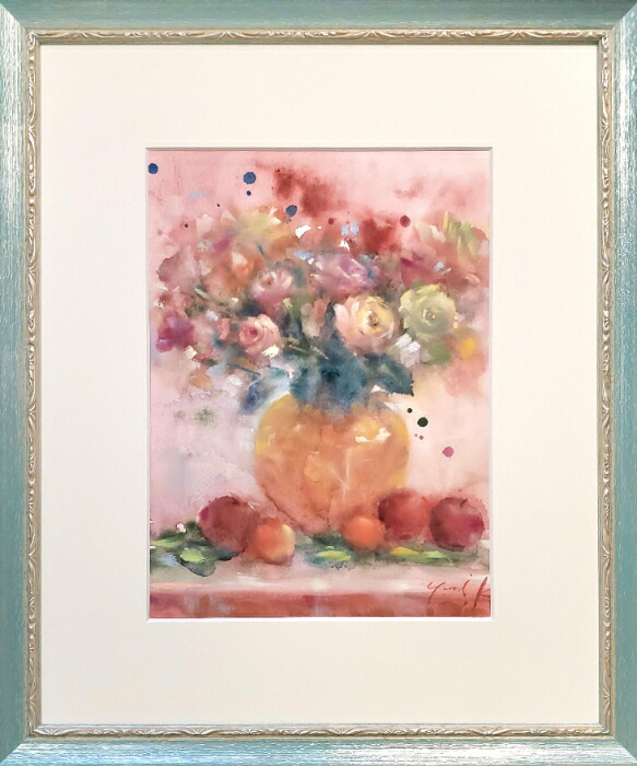 「原画」　ジルベール　アルトー　ポピー　額　静物画　油絵　壁飾り　美術品　本物 原画」 ジルベール アルトー ポピー 額 静物画 油絵 壁飾り 美術