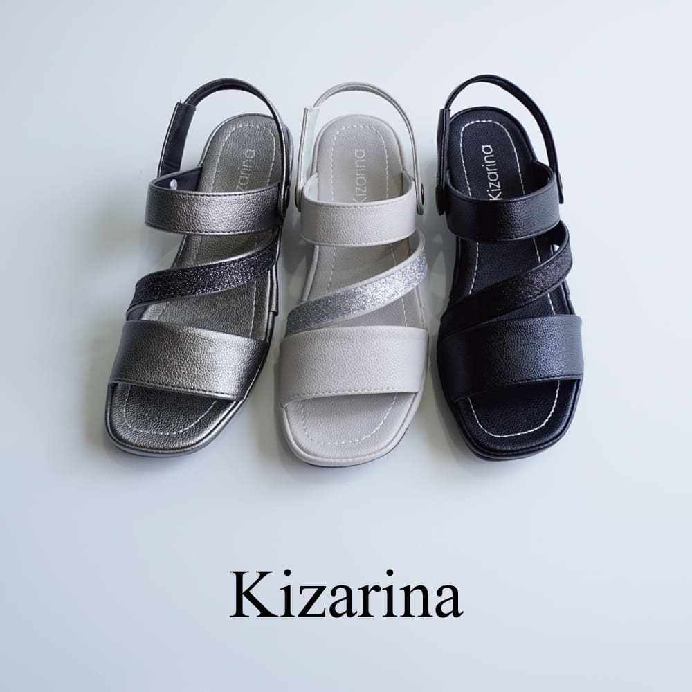 サンダル コンフォートサンダル 成年者心地よい 好いたらしいめ心地よい 夏コーデ デイリーコーデKizarina キザリナキザリナ ラメ生産ライン軽さ伸ばすことサンダル KZ5175