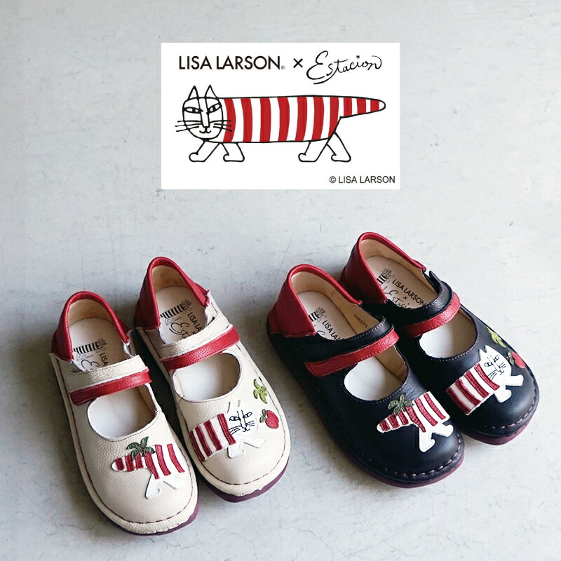 LISALARSON×Estacion　リサラーソン×エスタシオン マイキーモチーフ本革ストラップシューズ　TGE671
