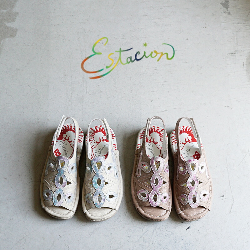 Estacion　エスタシオン 本革フラットサンダル TGE506C