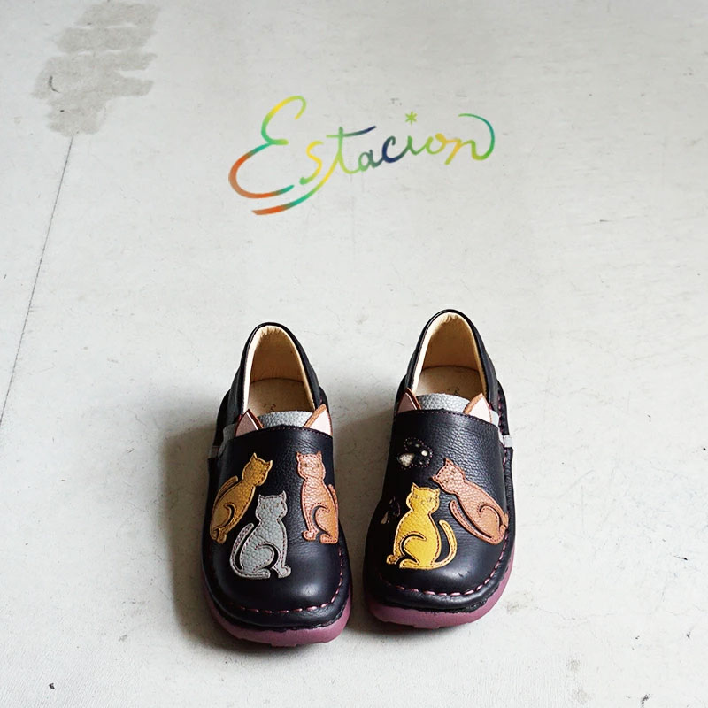 【当店オリジナル】Estacion　エスタシオン 猫モチーフレザースリッポン　TGXE615C