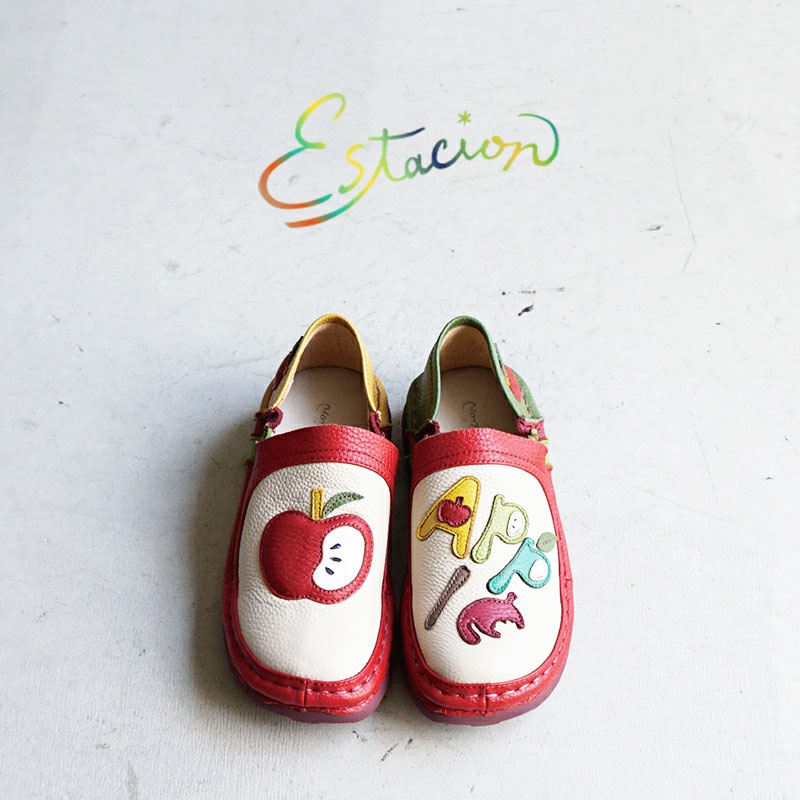 Estacion エスタシオンアップルモチーフレザースリッポン TGE597|Jet-bee