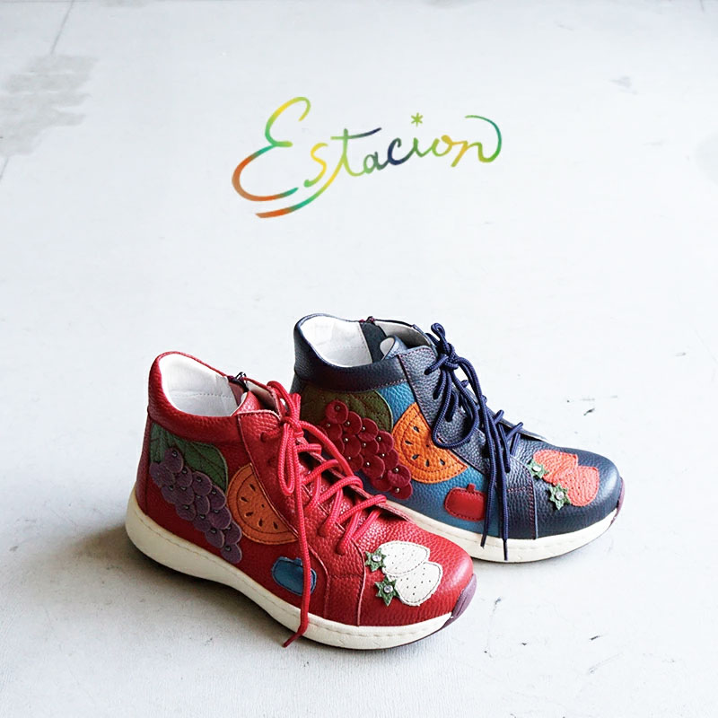 Estacion　エスタシオン フルーツモチーフレザーハイカットスニーカー　Y522