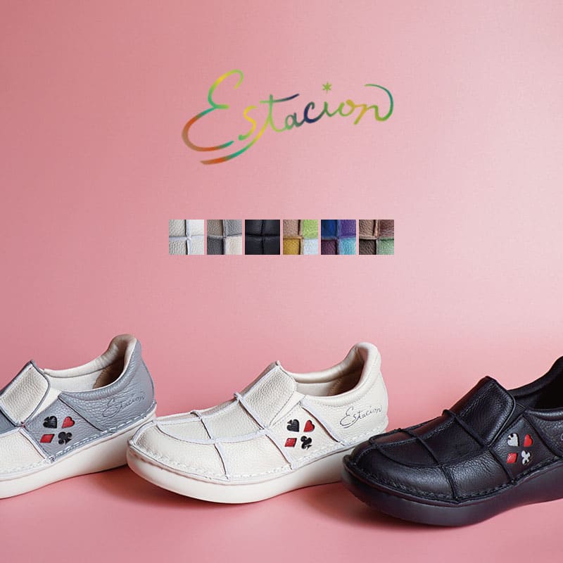 【当店オリジナル】Estacion　エスタシオンレザーパッチワークスリッポン　TF1815C｜Jet-bee