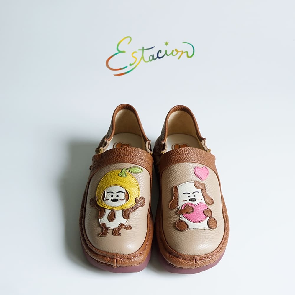 ちくワン×Estacion(エスタシオン)コラボちくワンモチーフ本革スリッポンシューズ TGE679|Jet-bee
