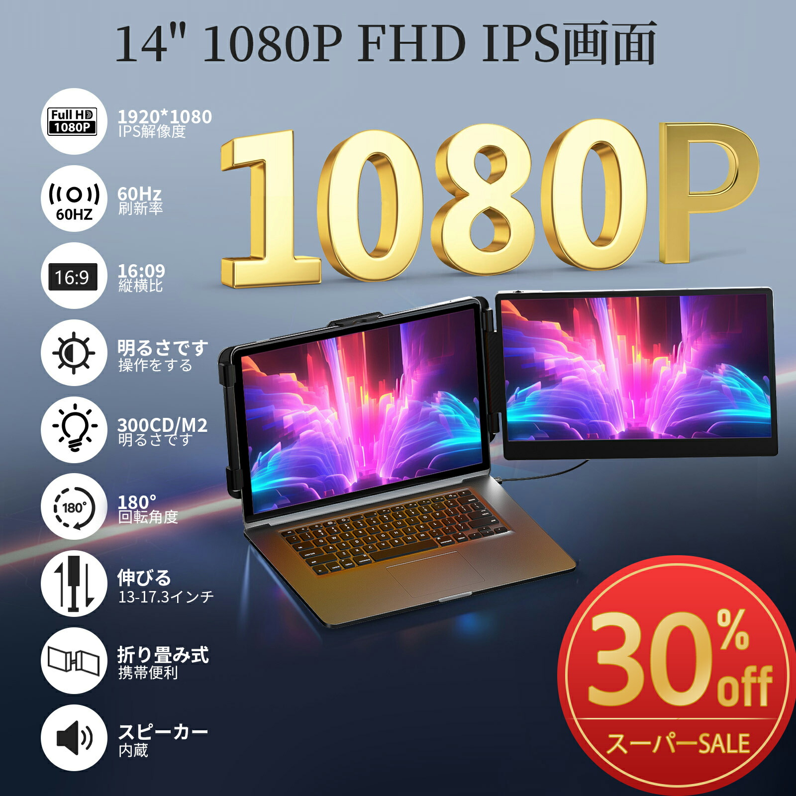 新品　S3 ノートパソコン デュアルモニター14インチ FHD 1080P Amazon.co.jp: Laptomo S3 ノートパソコン デュアルモニター14