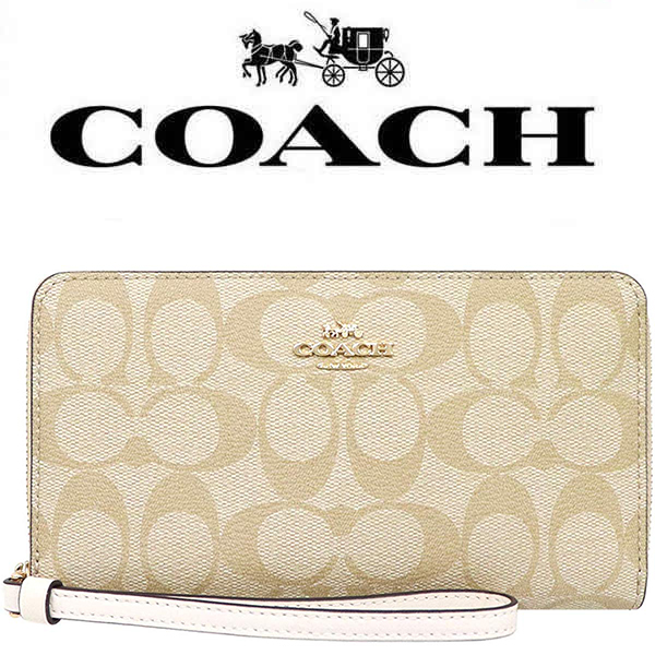 新作人気モデル F Imdqc コーチ Coach 財布 二つ折り財布 ライトカーキ チョーク シグネチャー レザー アウトレット レディース メーカー再生品 Aqsasport Org