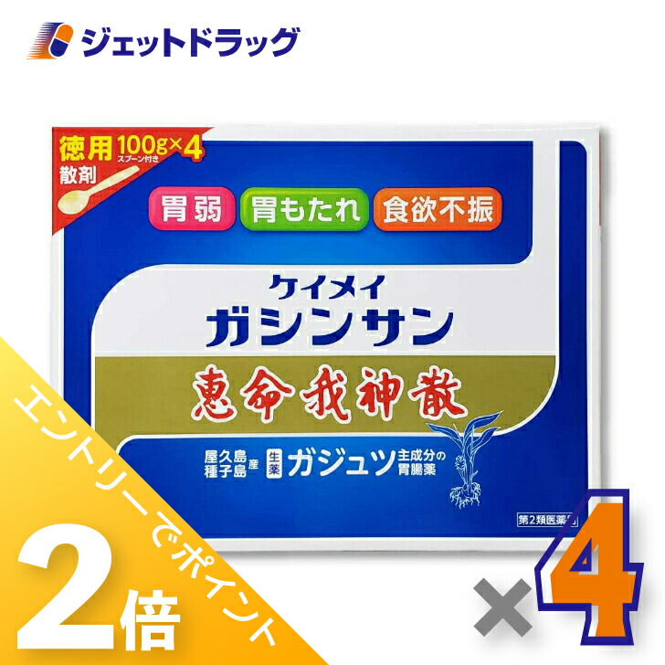 ≪20日はジェットの日！全商品P2倍！≫【第2類医薬品】恵命我神散 100g 4袋入 ×4個