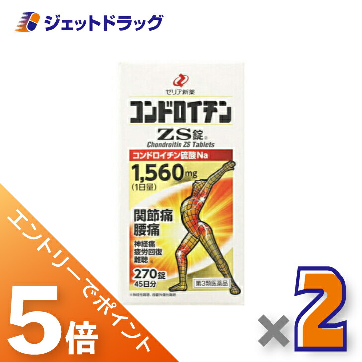 ≪マラソン期間中！全商品P5倍！10日1時59分まで≫【第3類医薬品】コンドロイチンZS錠 270錠 ×2個