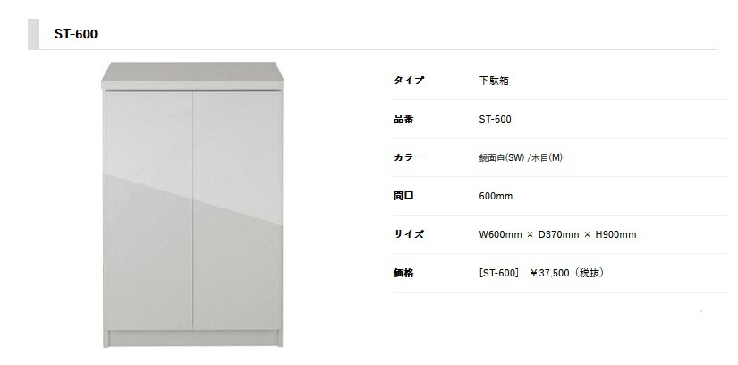 正規代理店　アイオ産業 下駄箱玄関収納　品番ST600　貸家　アパート　マンション　戸建て物件　間口60センチ　奥行35.7センチ　高さ90センチ　 【エリア限定送料無料】