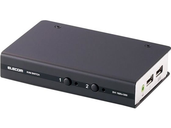 【お取り寄せ】エレコム DVI相応うマイコン自動小銃うつり変わり器 BOX型 2界面 KVM-DVHDU2 うつり変わり機 分かちあう器 ＰＣ境界線の外側計器 マイコン 家電