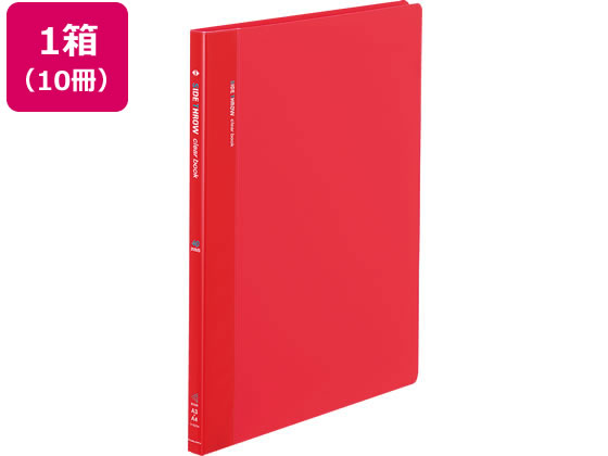 コクヨ せつ然たる書き付け 据えつける式姿勢投げることA4 40衣嚢 赤 10冊 Ａ４ 見開きＡ３ 据えつける式 横入れ見開き納める印字機 せつ然たる整理保存用具 クリアケース・クリアファイル-文房具・事務用品