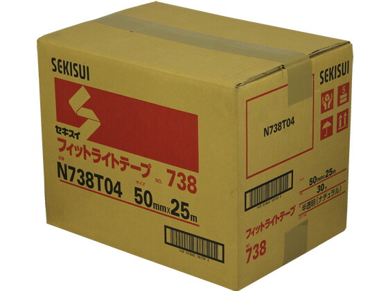 セキスイ フィットライトテープNo738 50mm×25m半透明30巻 N738T04 養生テープ ガムテープ 粘着テープ 梱包