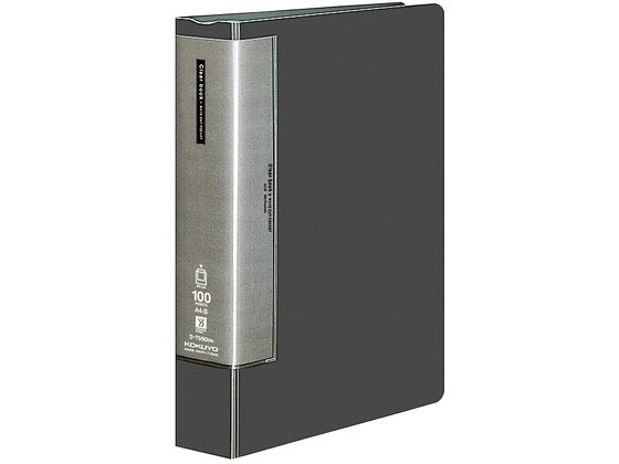 【お取り寄せ】コクヨ クリヤーブック ウェーブカットA4縦100P 濃灰 4冊 ラ-T590DM Ａ４ 固定式クリヤーファイル