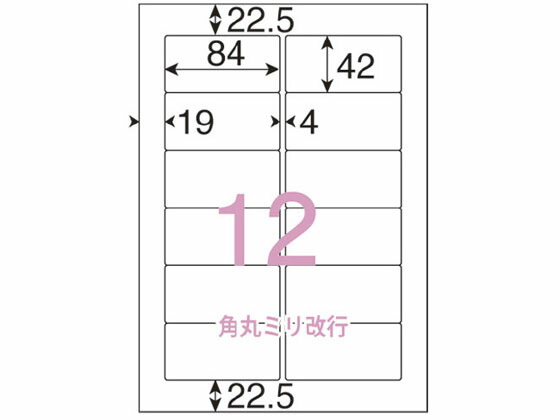 【お取り寄せ】スマートバリュー OAラベルレーザー用エコノミーパック 500枚 12面F A126J まとめ買い 業務用 箱売り 箱買い ケース買い マルチプリンタ対応ラベルシール 粘着ラベル用紙
