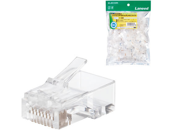 【お取り寄せ】エレコム RJ45繋ぎ CAT6 CAT6A 100個 LD-6RJ45T100 ＬＡＮ有線テレビ ＬＡＮ有線テレビ 有線テレビ ワット数水道栓 導線一部分 家電