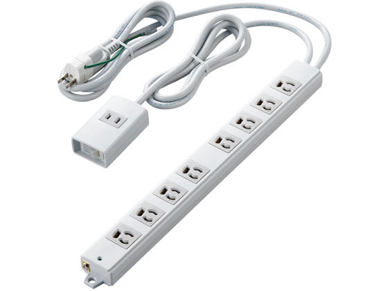【お取り寄せ】エレコム 電源タップ 2m 3P 8個口 2P&times;1個口 T-H0620TSR コード付き電源タップ３ピン 電源タップ ＯＡタップ 配線パーツ 家電｜JET PRICE