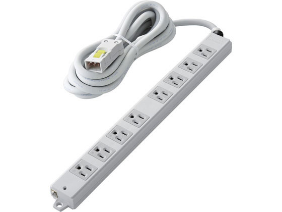 【お取り寄せ】エレコム 延長コード タップ 8口 3m T-WHRM3830NN RS コード付き電源タップ３ピン 電源タップ ＯＡタップ 配線パーツ 家電