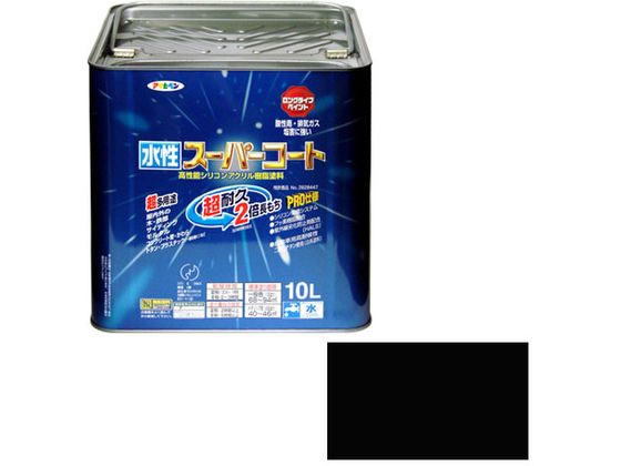 【お取り寄せ】アサヒペン 水溶性百貨店厚地の外套 10L 黒 絵の具 ペンキ塗り 息抜き 室内装飾 土木 組み立てる原材料